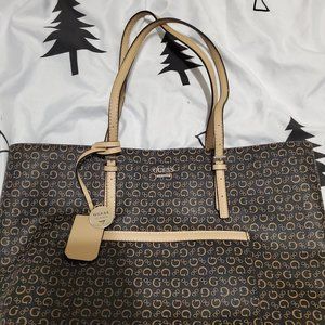 GUESS BROWN LOGO PURSE WITH MATCHING WALLET
